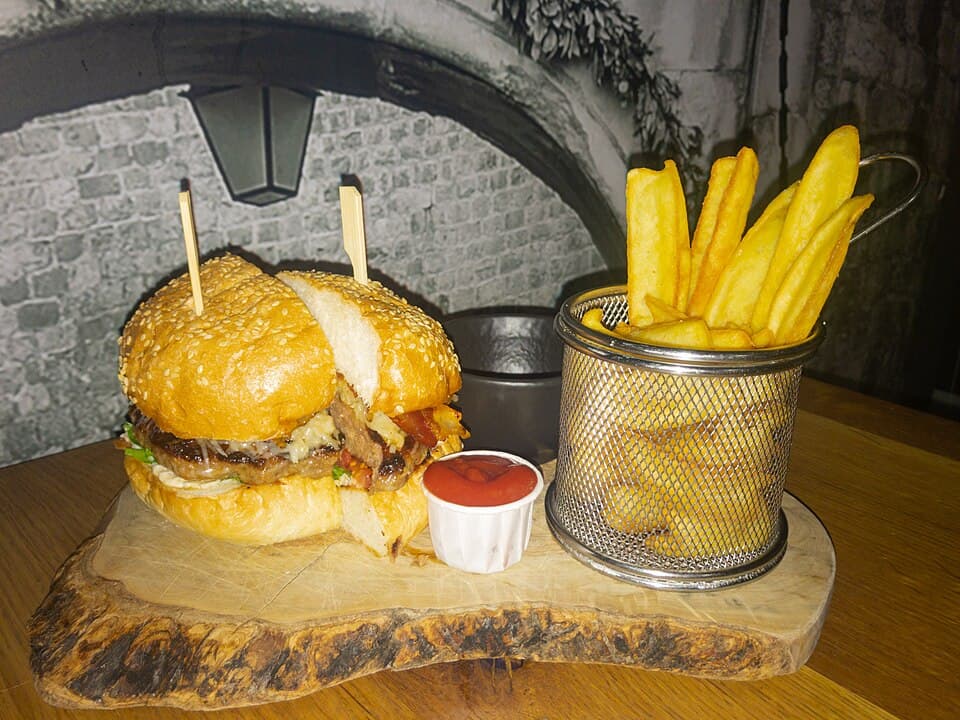 Burger and fries